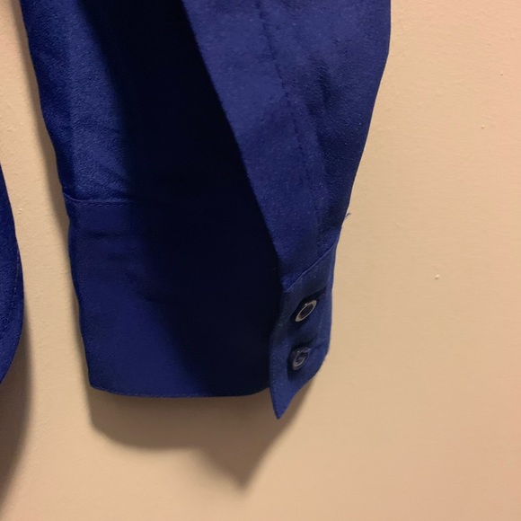 J. Crew Electric Blue Drapey Blouse - Picture 7 of 8